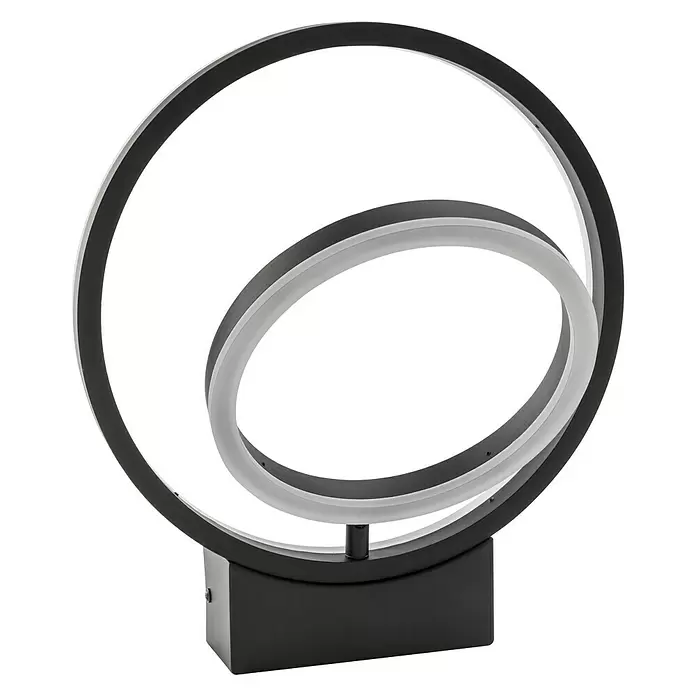Lavida Ring LED-Wandleuchte - 18 W, L x B x H: 30 x 6 x 34 cm, Schwarz, Neutralweiß - Diagonale Ansicht
