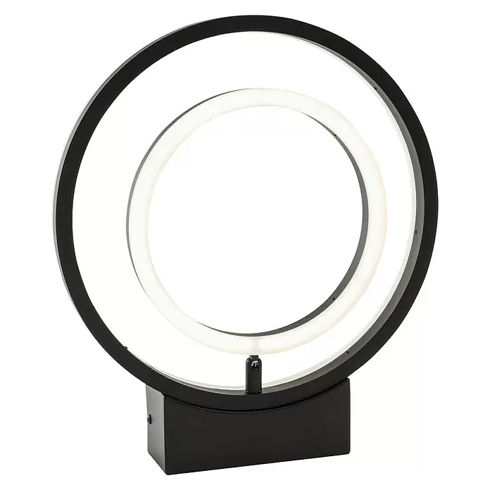 Lavida Ring LED-Wandleuchte - 18 W, L x B x H: 30 x 6 x 34 cm, Schwarz, Neutralweiß - Diagonale Ansicht