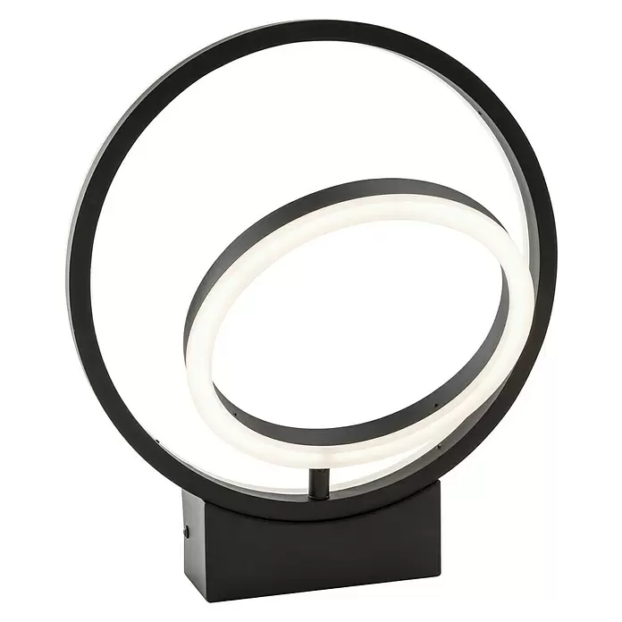 Lavida Ring LED-Wandleuchte - 18 W, L x B x H: 30 x 6 x 34 cm, Schwarz, Neutralweiß - Diagonale Ansicht
