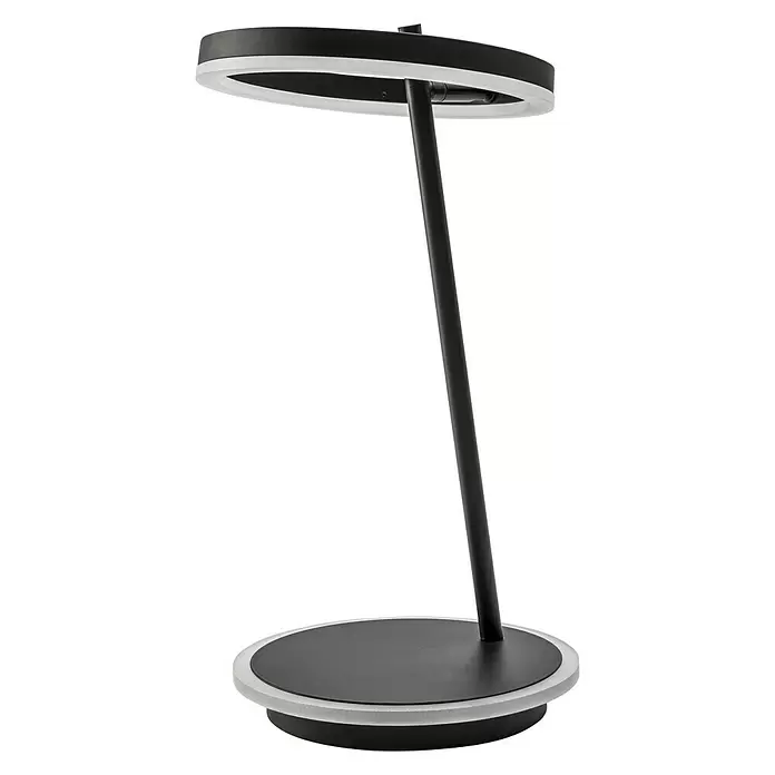 Lavida Ring LED-Tischleuchte - 18 W, Schwarz, Neutralweiß - Diagonale Ansicht