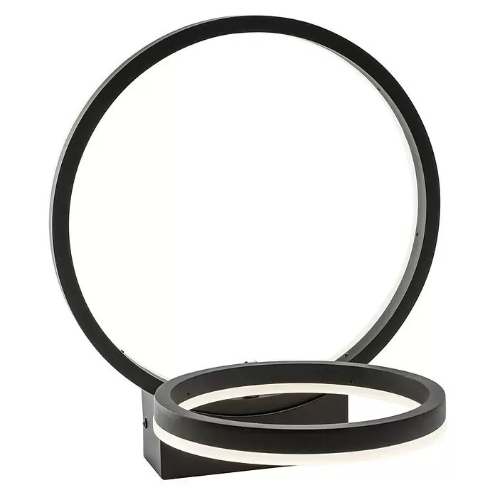 Lavida Ring LED-Wandleuchte - 18 W, L x B x H: 30 x 6 x 34 cm, Schwarz, Neutralweiß - Diagonale Ansicht