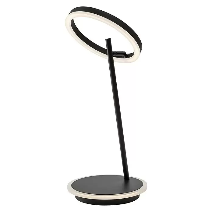 Lavida Ring LED-Tischleuchte - 18 W, Schwarz, Neutralweiß - Diagonale Ansicht