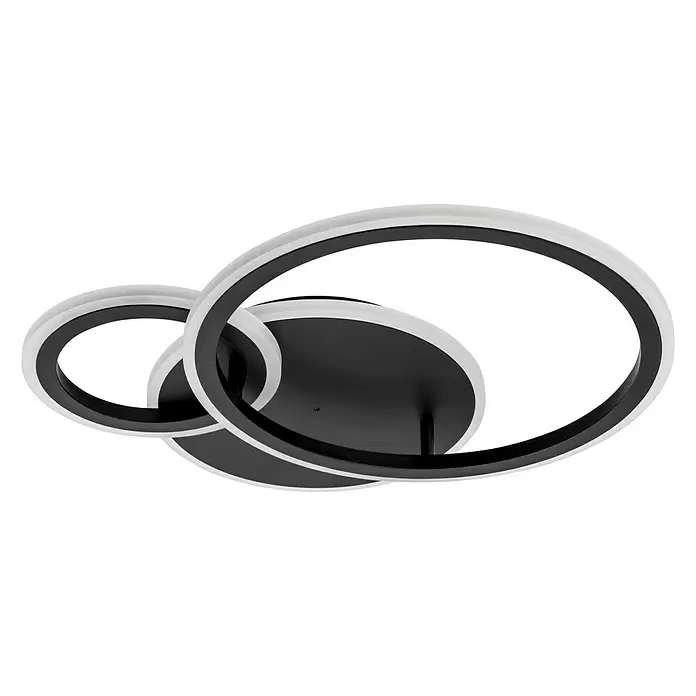 Lavida Ring LED-Deckenleuchte - 40 W, L x B x H: 53 x 47,5 x 9 cm, Schwarz, Warmweiß - Ansicht von unten