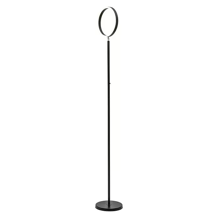 Lavida Ring LED-Stehleuchte - Höhe: 180 cm, Schwarz, Warmweiß - Diagonale Ansicht