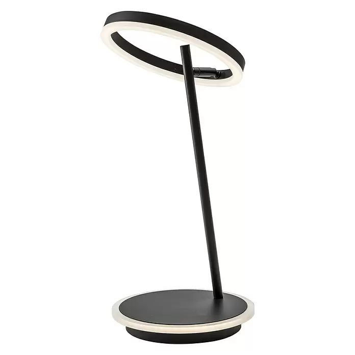 Lavida Ring LED-Tischleuchte - 18 W, Schwarz, Neutralweiß - Diagonale Ansicht