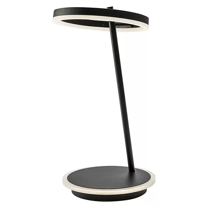 Lavida Ring LED-Tischleuchte - 18 W, Schwarz, Neutralweiß - Diagonale Ansicht