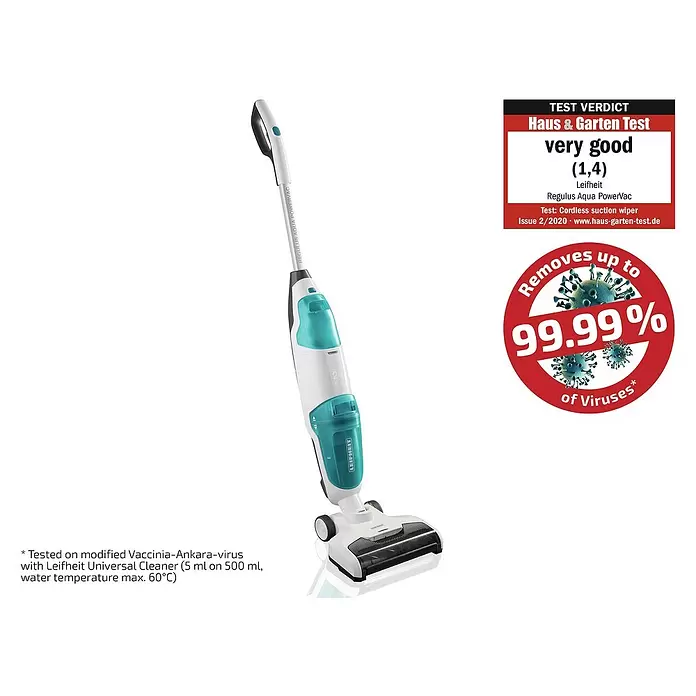 Leifheit Akku-Hartbodenreiniger Akku-Saugwischer Aqua PowerVac - 24 V - Diagonale Ansicht