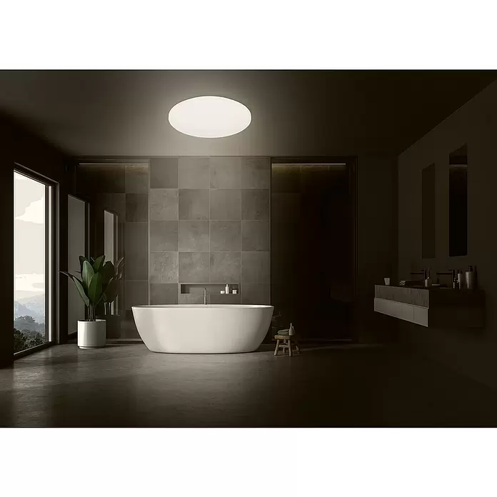 Briloner Led-plafondlamp Stelo - 24 W, Ø x h: 40 x 7 cm, Wit, Neutraal wit - Sfeeropname