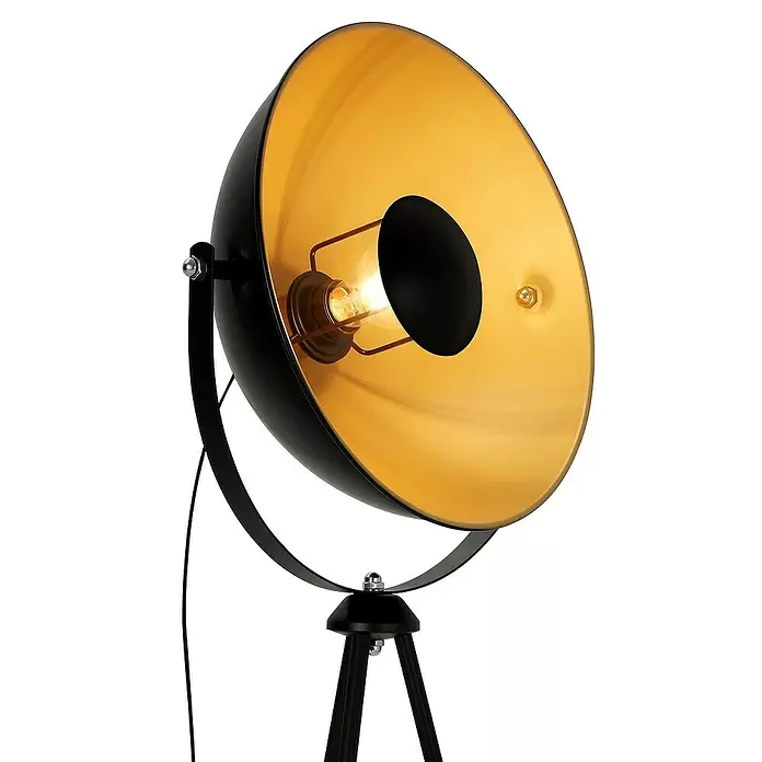 Brilo Staande lamp Sand - Hoogte: 130 cm, Zwart-goud, E27 - Close-up