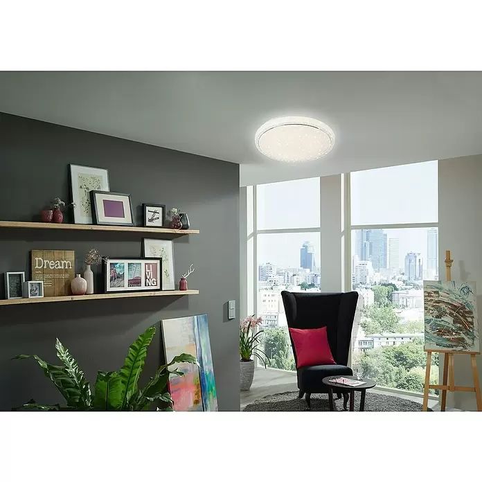Brilo Led-plafondlamp Star - 18 W, Wit - Sfeeropname