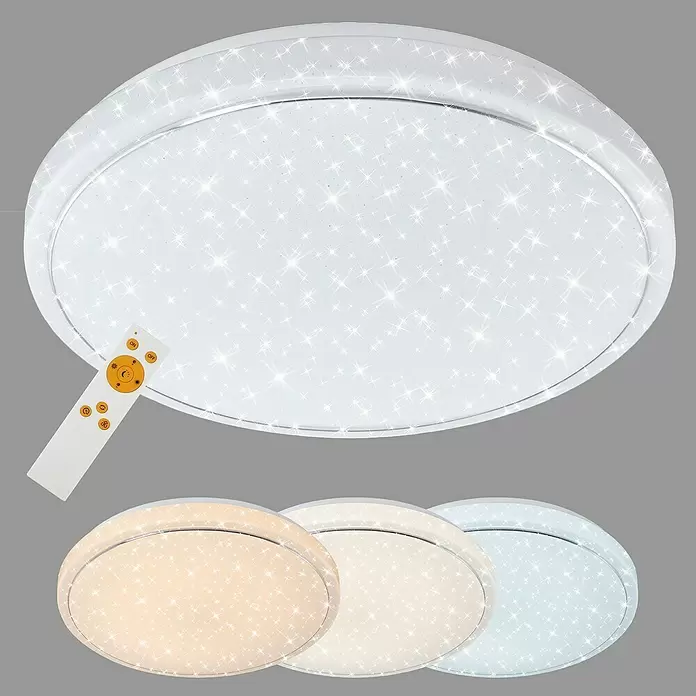 Brilo Led-plafondlamp Star - 18 W, Wit - Sfeeropname