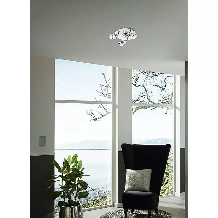 Brilo Led-plafondlamp Ringo - 4 W, Chome, Ø x h: 220 cm x 92 mm - Sfeeropname