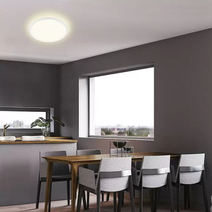 Brilo Led-plafondlamp Slim - 18 W, Wit - Sfeeropname