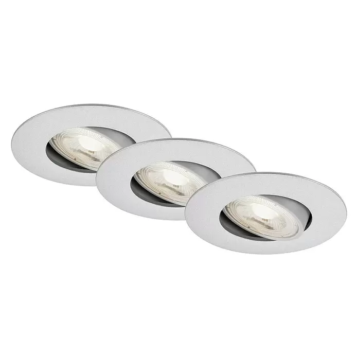 Briloner Ronde led-inbouwverlichting Nava Move - Ø x h: 6,8 x 2,4 cm, Mat chroom, Warm wit - Zicht van beneden