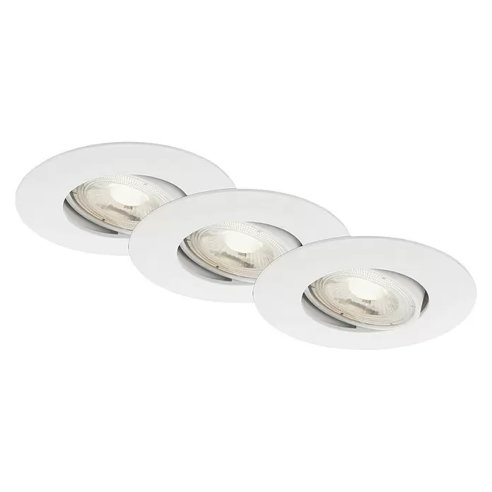 Briloner Ronde led-inbouwverlichting Nava Move - Ø x h: 6,8 x 2,4 cm, Wit, Warm wit - Zicht van beneden