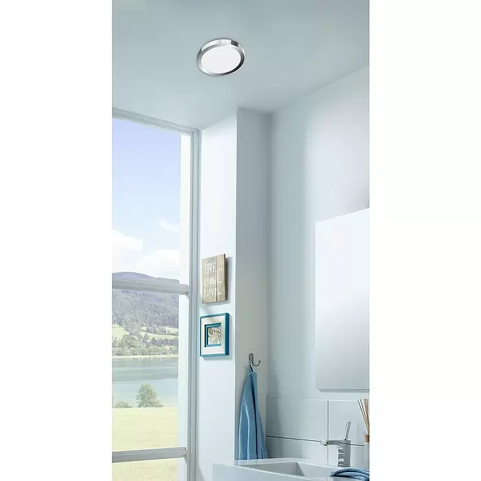 Briloner Led-plafondlamp Bosca - 21 W, Chrome, Ø x h: 30 x 3,2 cm, Neutraal wit - Sfeeropname