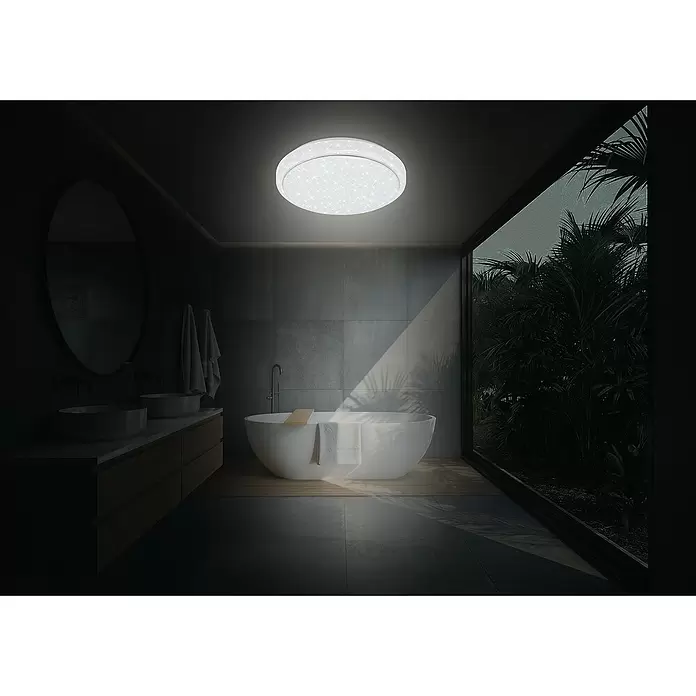Briloner Led-plafondlamp Rent - Wit, l x b x h: 28 x 28 x 8,5 cm - Sfeeropname