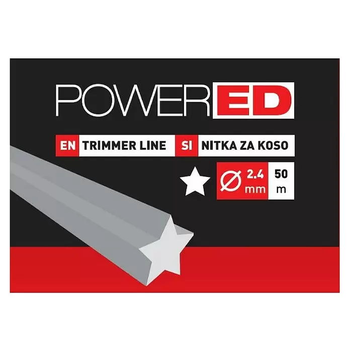 Powered Plastična nit za trimer - Debljina niti: 2,4 mm, 50 m - Pogled sprijeda