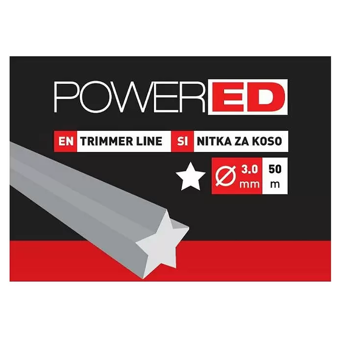 Powered Plastična nit za trimer - Debljina niti: 3 mm, 50 m - Pogled sprijeda