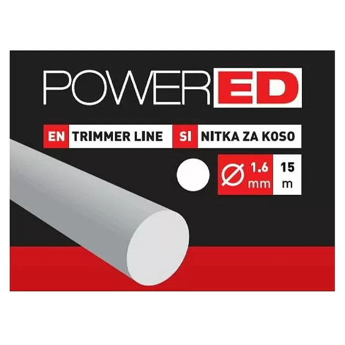 Powered Plastična nit za trimer - Debljina niti: 1,6 mm, 15 m - Pogled sprijeda
