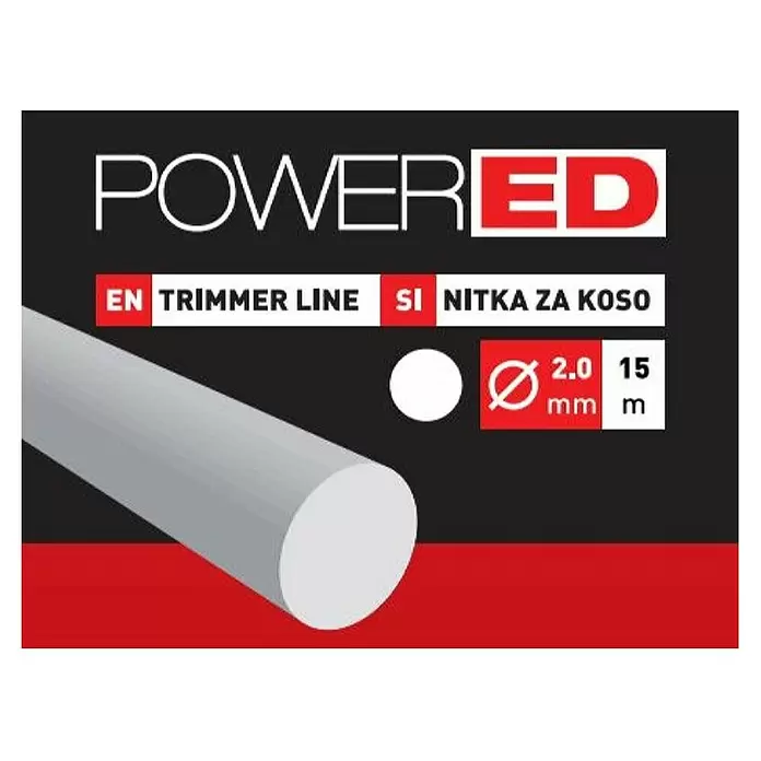 Powered Plastična nit za trimer - Debljina niti: 2 mm, 15 m - Pogled sprijeda