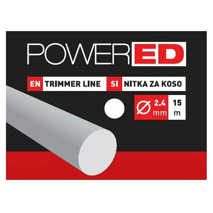Powered Plastična nit za trimer - Debljina niti: 2,4 mm, 15 m - Pogled sprijeda