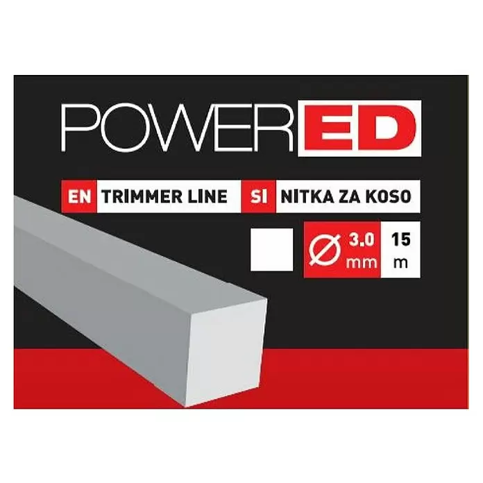 Powered Plastična nit za trimer - Debljina niti: 3 mm, 15 m - Pogled sprijeda