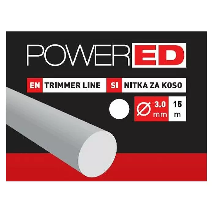 Powered Plastična nit za trimer - Debljina niti: 3 mm, 15 m - Pogled sprijeda