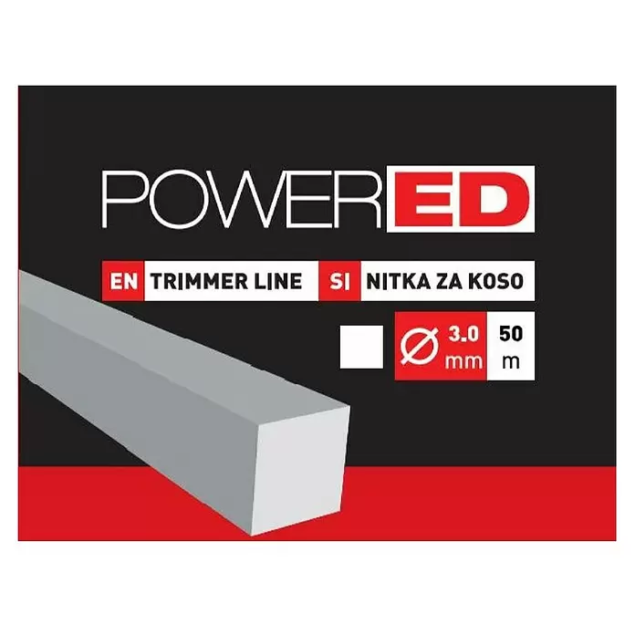 Powered Plastična nit za trimer - Debljina niti: 3 mm, 50 m - Pogled sprijeda