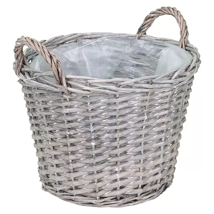 A.H.G. Ukrasna košara za biljke - Vanjska dimenzija (ø x V): 33 x 43 cm, prirodni materijali - Dijagonalni pogled