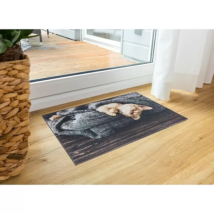 Astra Deco Sauberlaufmatte Print - Katzen, Bunt, 40 x 60 cm, 100 % Polyamid - Stimmungsaufnahme