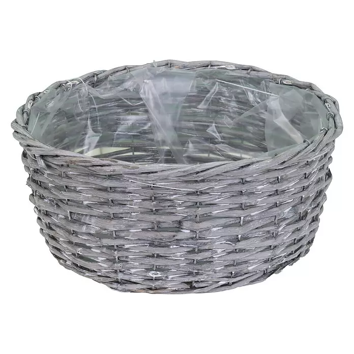 A.H.G. Okrugla tegla za cvijeće - Vanjska dimenzija (ø x V): 30 x 13 cm, prirodni materijali - Pogled sprijeda