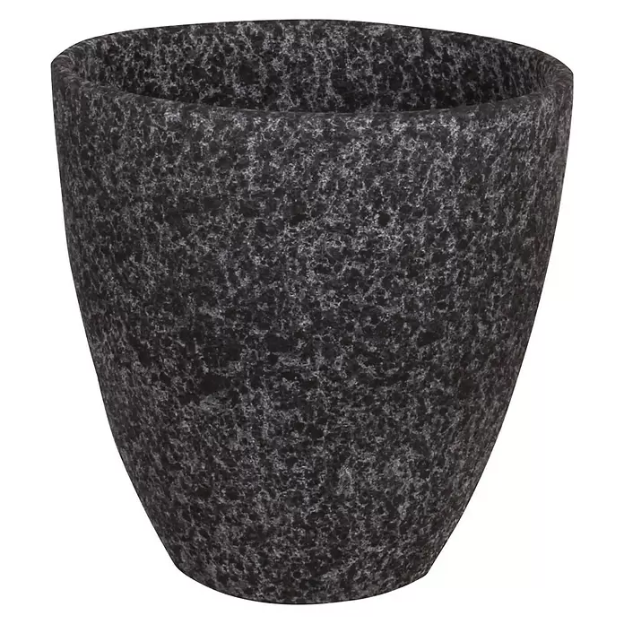 A.H.G. Übertopf rund - Außenmaß (Ø x H): 25 x 25 cm, Dunkelgrau, Keramik - Vorderansicht