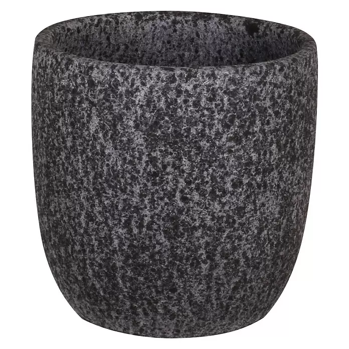 A.H.G. Übertopf rund - Außenmaß (Ø x H): 14 x 13 cm, Dunkelgrau, Keramik - Vorderansicht