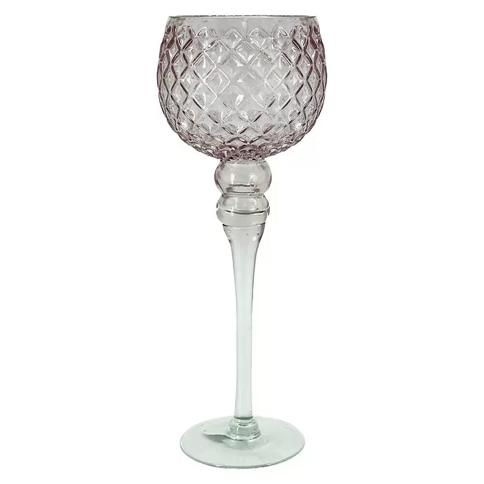 Kerzenhalter - Rosa, Glas, Ø x H: 13 x 35 cm - Vorderansicht