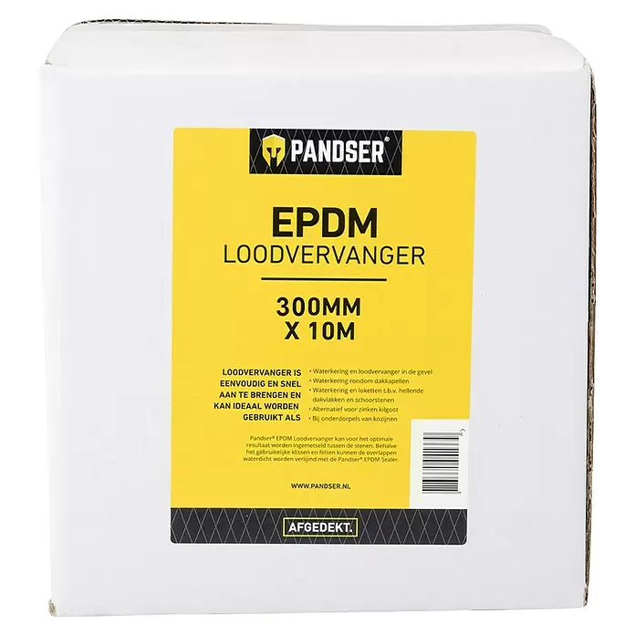 Pandser Loodvervanger - Breedte: 30 cm, Lengte: 10 m, EPDM - Vooraanzicht