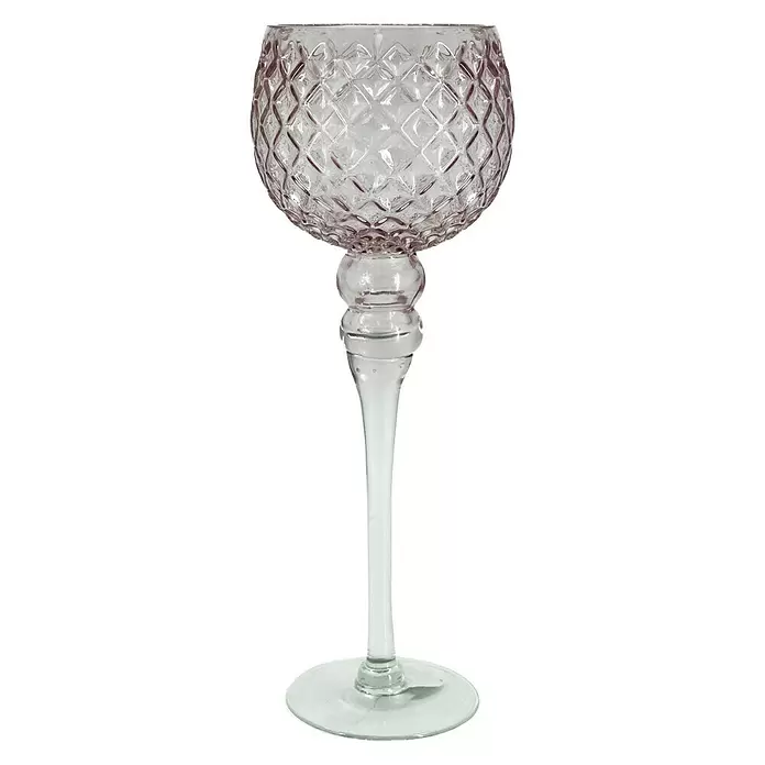 Kerzenhalter - Rosa, Glas, Ø x H: 13 x 30 cm - Vorderansicht