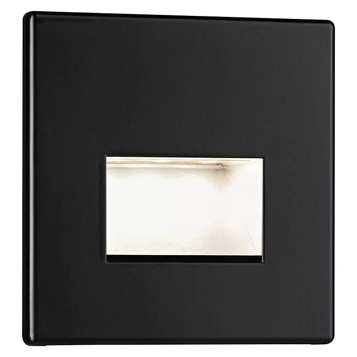 LED-Einbauleuchte - B x H: 80 x 80 cm, 1,2 W, Schwarz-matt - Vorderansicht