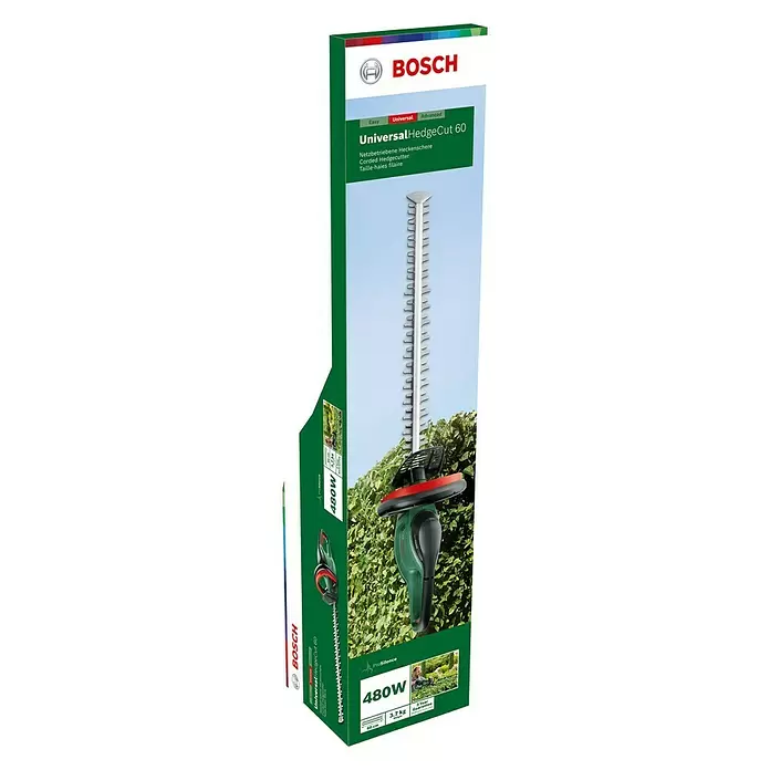 Bosch Električne škare za živicu Universal HedgeCut 60 - 480 W, Duljina reza: 60 cm - Dijagonalni pogled