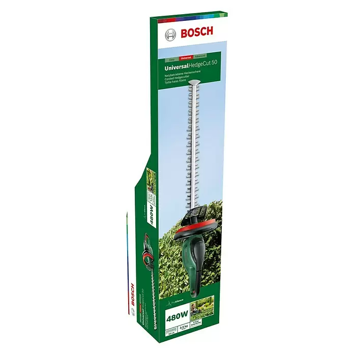 Bosch Električne škare za živicu Universal HedgeCut 50 - 480 W, Duljina reza: 50 cm - Dijagonalni pogled
