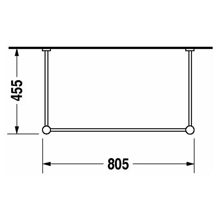 Duravit Vero Konsole - B x L: 80,5 x 45,5 cm, Metall, Passend für: Duravit Vero Waschtische - Skizze
