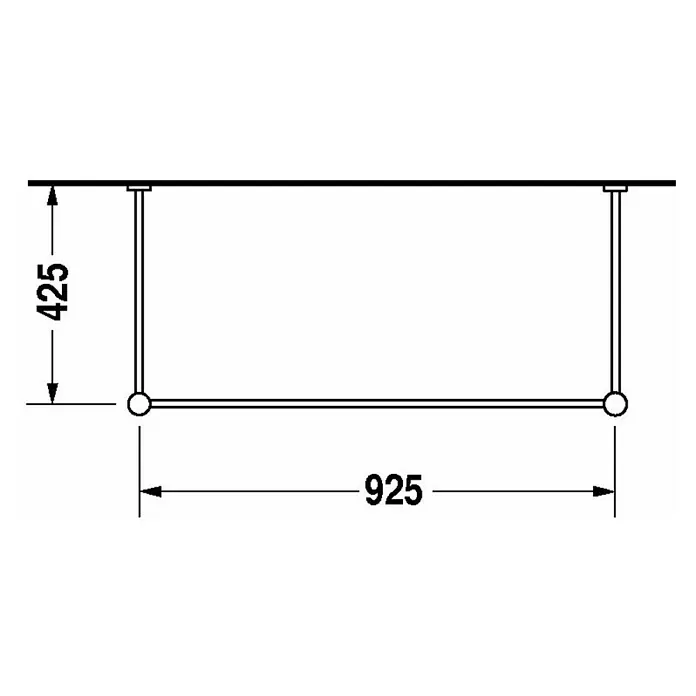 Duravit Vero Konsole - B x L: 92,5 x 42,5 cm, Chrom, Metall, Passend für: Duravit Vero Waschtische - Skizze