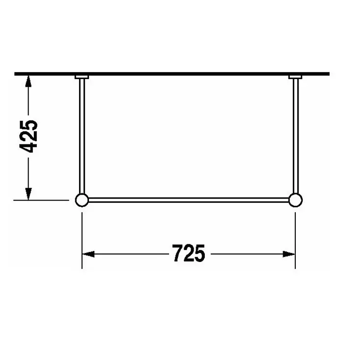Duravit Vero Konsole - B x L: 72,5 x 42,5 cm, Chrom, Metall, Passend für: Duravit Vero Waschtische - Skizze
