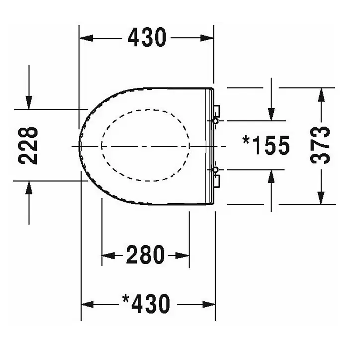 Duravit DuraStyle WC-Sitz - Ohne Absenkautomatik, Weiß - Skizze