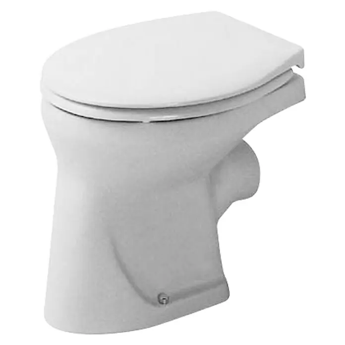 Duravit Duraplus Stand-WC Bambi - Mit Spülrand, Ohne Spezialglasur, Spülform: Flach, WC Abgang: Waagerecht, Weiß - Diagonale Ansicht