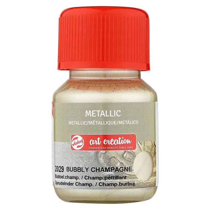 Talens Art Creation Pintura de efecto metálico Metallic - Champán burbuja, 30 ml - Vista frontal