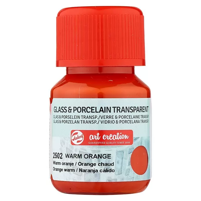 Talens Art Creation Pintura para efectos decorativos Vidrio & Porcelano - Naranja cálido, 30 ml - Vista frontal