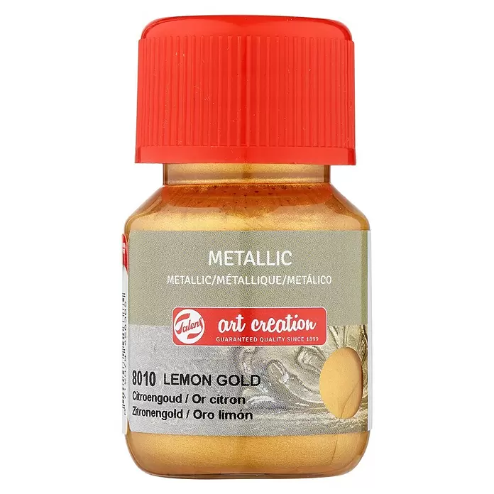 Talens Art Creation Pintura de efecto metálico Metallic - Oro limón, 30 ml - Vista frontal