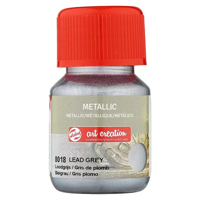 Talens Art Creation Pintura de efecto metálico Metallic - Gris plomo, 30 ml - Vista frontal