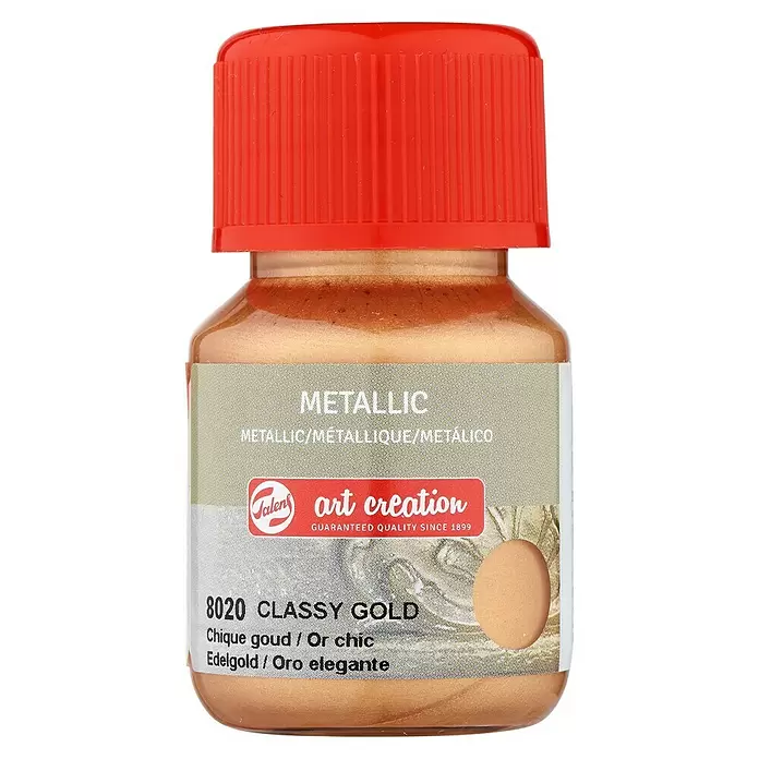 Talens Art Creation Pintura de efecto metálico Metallic - Oro elegante, 30 ml - Vista frontal
